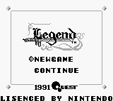 Legend Of Zelda Link's Awakening title screen for GameBoy